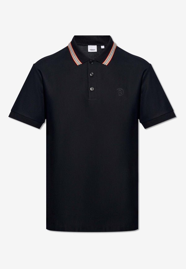 Burberry Logo Embroidered Polo T-shirt Black 8084017 A1189-BLACK