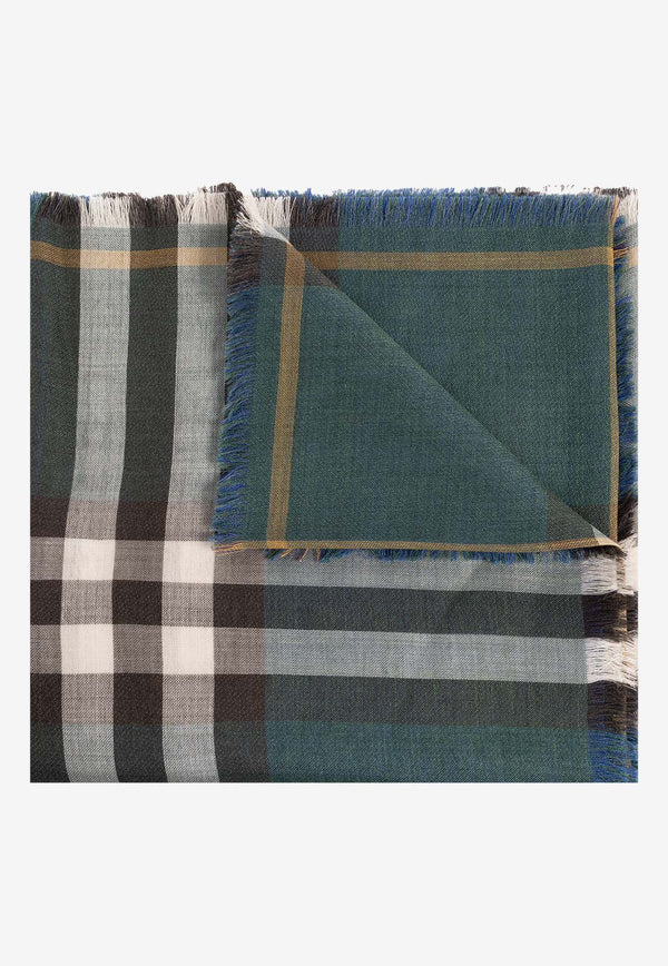 Burberry Checked Wool Scarf Multicolor 8084653 B8636-IVY