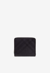 Burberry Checked Zipped Wallet Black 8083404 A1189-BLACK