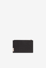 Burberry B Cut Zip Cardholder in Grained Leather Black 8082578 A1189-BLACK