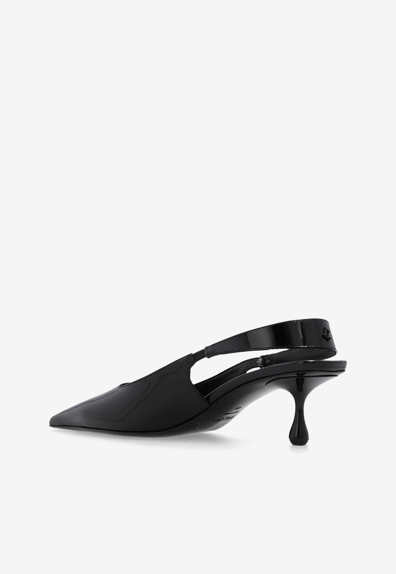 Jimmy Choo Amel 50 Patent Leather Slingback Pumps Black AMEL 50 PAT-BLACK