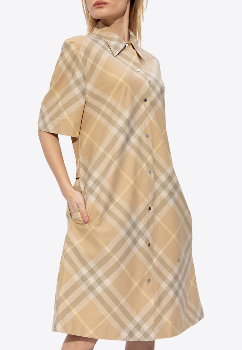 Burberry Vintage Check Shirt Dress Beige 8083547 B8686-FLAX IP CHECK