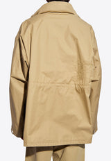 Burberry Check Hood Gabardine Jacket Green 8083672 B7311-HUNTER
