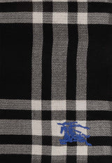 Burberry Reversible Check Wool Silk Scarf Black 8083801 A1189-BLACK