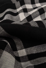 Burberry Reversible Check Wool Silk Scarf Black 8083801 A1189-BLACK