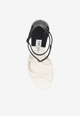Jimmy Choo Azia 95 Two-Tone Calf Leather Sandals Cream AZIA 95 PHN-LATTE BLACK