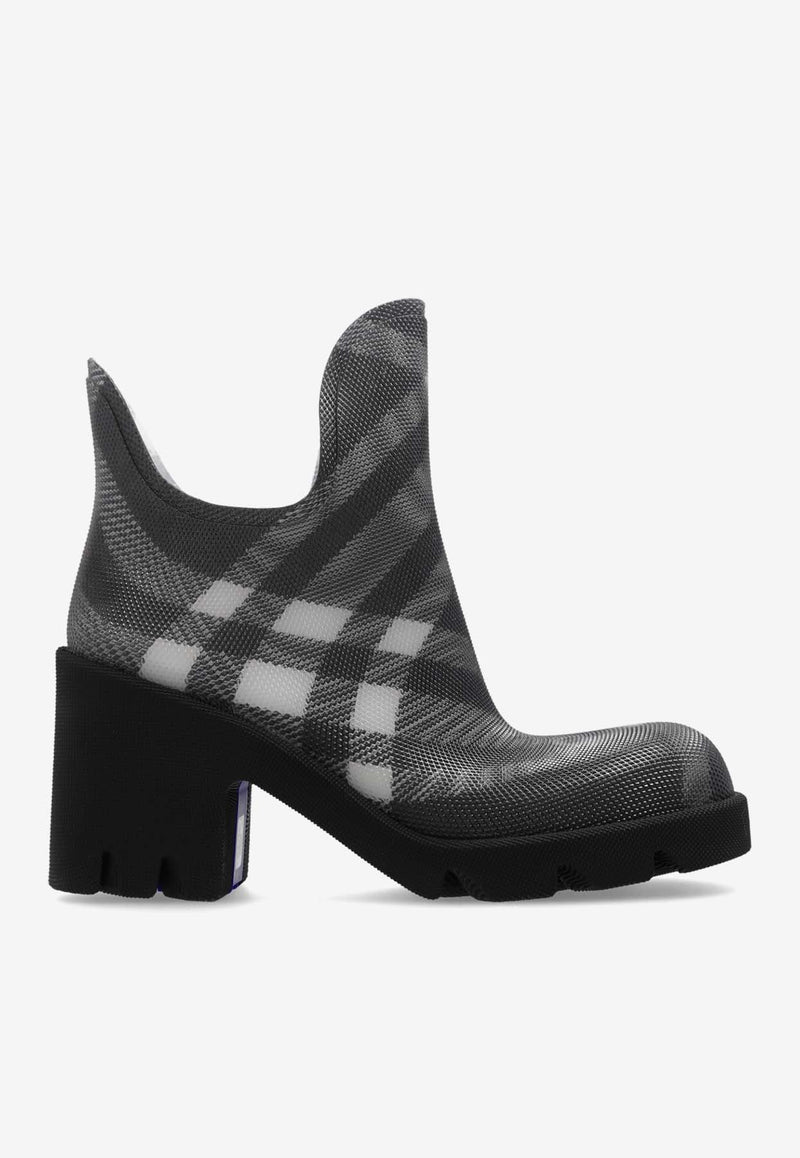 Burberry 65 Check Rubber Marsh Ankle Boots Black 8083380 A1003-BLACK IP CHK