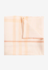 Burberry Check Wool Silk Scarf Beige 8084652 A3238-CAMEO