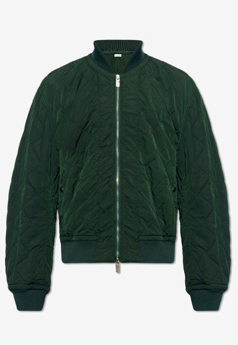Burberry Quilted Nylon Bomber Jacket Green 8083809 B8636-IVY