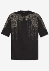 Balmain Sequin Embellished Crewneck T-shirt Black CH1EH015 PC17-EJP
