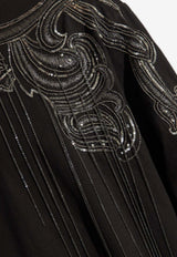 Balmain Sequin Embellished Crewneck T-shirt Black CH1EH015 PC17-EJP