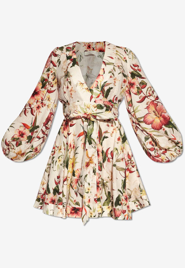 Zimmermann Lexi Wrap Floral Dress Multicolor 8334DRS245 0-IVPM