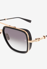Balmain O.R Square-Frame Sunglasses Gray BPS-108E-58 0-0
