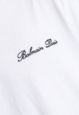 Balmain Signature Embroidered Logo T-shirt White CH1EG010 BC68-GAB