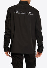 Balmain Signature Embroidered Shirt Black CH1HS166 CC63-0PA