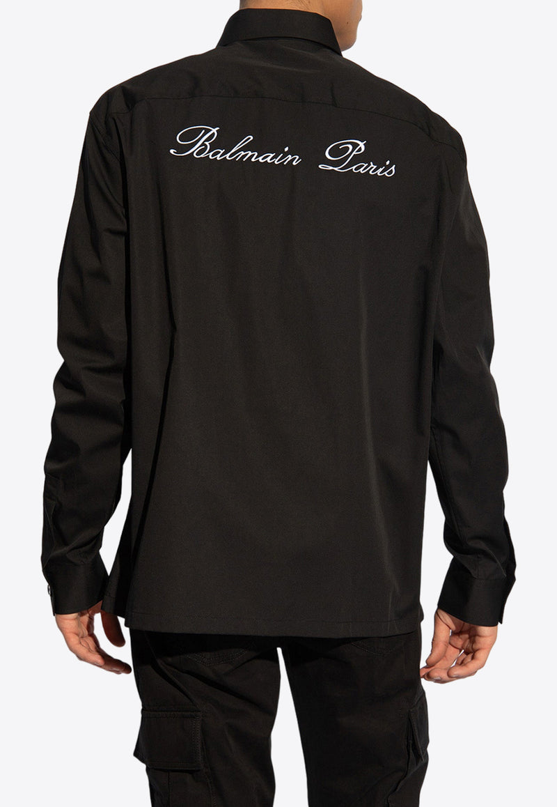 Balmain Signature Embroidered Shirt Black CH1HS166 CC63-0PA