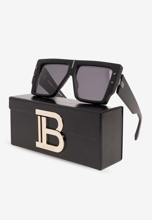 Balmain B-Grand Oversized Square Sunglasses Gray BPS-144D-57 0-0