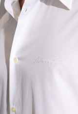 Balmain Logo Embroidered Poplin Shirt White CH1HS335 CE48-0FA