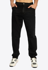 Balmain Logo Embroidered Straight-Leg Jeans Black CH1MI070 DD96-0PA