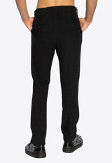 Balmain Tapered-Leg Jacquard Pants Black CH1PM050 VE31-0PA