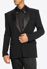 Balmain Single-Breasted Tuxedo Blazer Black CH1SE035 ME25-EAP