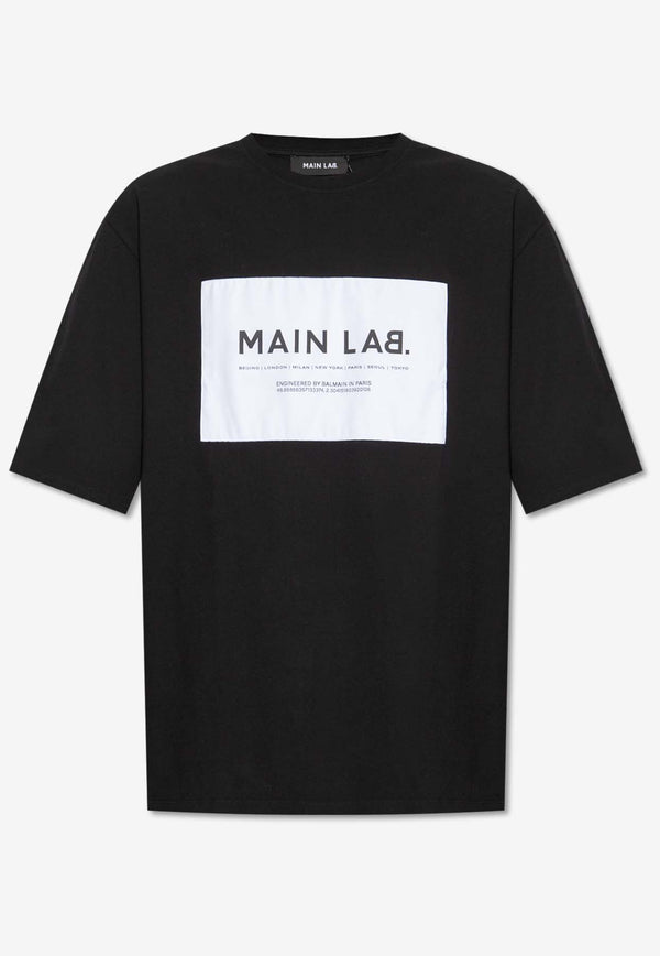 Balmain Main Lab Crewneck T-shirt Black CH6EH015 JH91-EAB