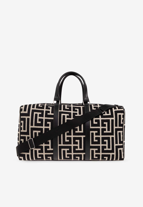 Balmain Monogram Jacquard Travel Bag Black CM1EC173 TJXP-GFE