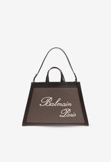 Balmain Olivier's Cabas in Canvas and Leather Tote Bag CN1FF869 TMBJ-WEZ