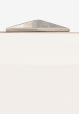 Jimmy Choo Diamond Box Satin Clutch Bag White DIAMOND BOX CLUTCH HQE-BLACK WHITE