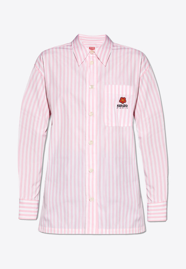 Kenzo Boke Flower Striped Shirt Pink FE52CH091 9LM-34