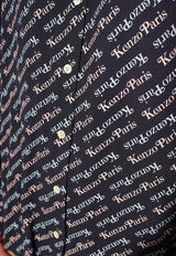 Kenzo Verdy Monogram Print Long-Sleeved Shirt Blue FE52CH247 9S3-77