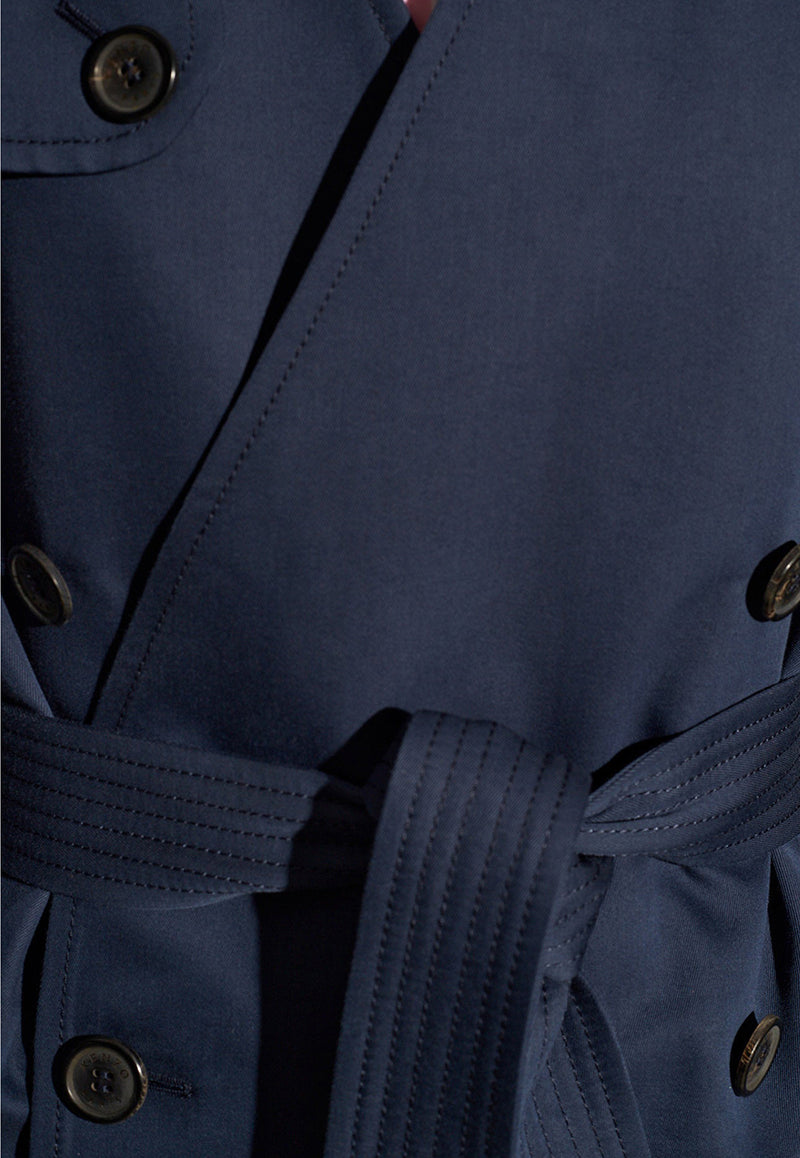 Kenzo Double-Breasted Kimono Trench Coat Blue FE52MA072 9OV-77