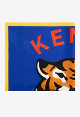 Kenzo Lucky Tiger Print Square Silk Scarf Multicolor FE52EW320 PEM-75