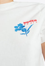 Kenzo Drawn Flower Print T-shirt White FE52TS104 4SO-02