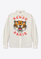 Kenzo Lucky Tiger Long-Sleeved Shirt White FE55CH420 9P7-01