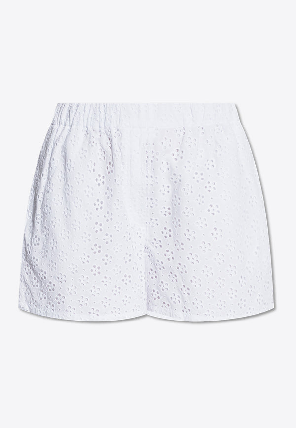 Kenzo Broderie Anglaise Boke Flower Shorts White FE52SH067 9K1-02