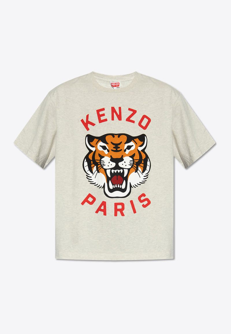 Kenzo Lucky Tiger Oversized T-shirt Gray FE58TS006 4SG-93