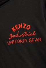 Kenzo Drawn Varsity Embroidered Oversized Hoodie Black FE55SW176 4MF-99J