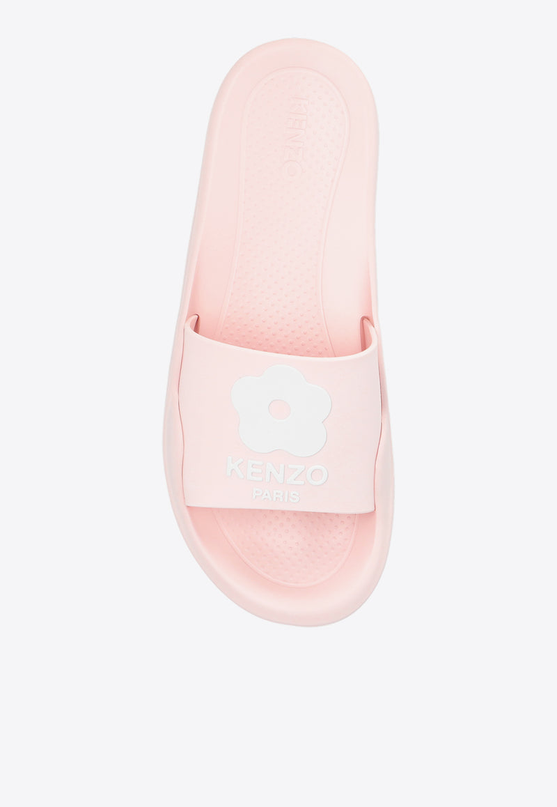 Kenzo Boke Flower 2.0 Rubber Pool Slides Pink FE52MU110 P51-34