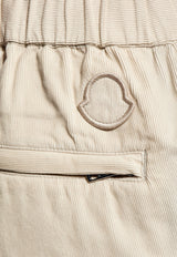 Moncler Logo Embroidered Corduroy Pants Beige J10912A00022 597J0-215