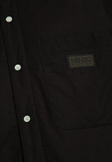 Kenzo Logo Patch Padded Shirt Jacket Black FE58CH525 9LH-99