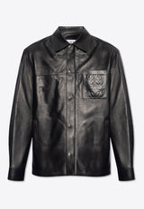 Loewe Embossed Anagram Leather Jacket Black H526Y34L13 0-BLACK