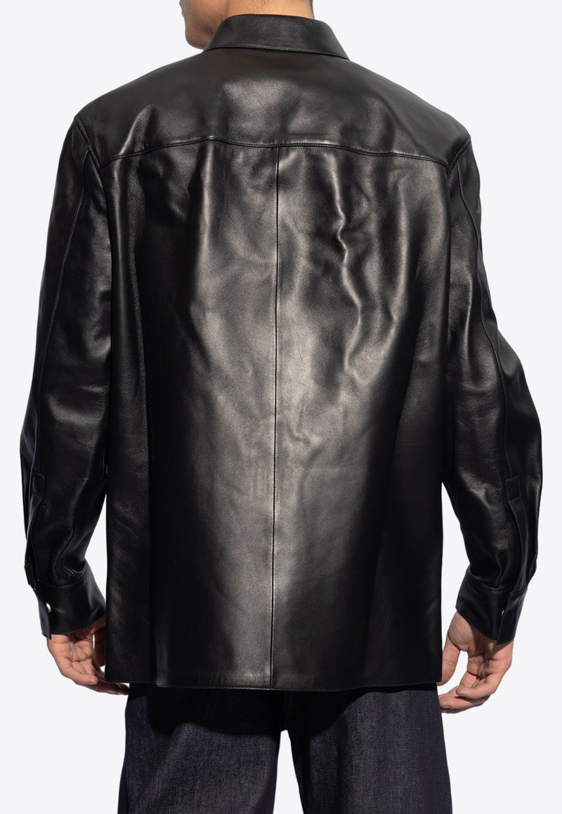 Loewe Embossed Anagram Leather Jacket Black H526Y34L13 0-BLACK