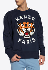 Kenzo Signature Tiger Crewneck Sweatshirt Navy FE58SW010 4MF-77