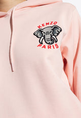 Kenzo Elephant Crest Embroidered Hoodie Pink FE52SW138 4MF-34