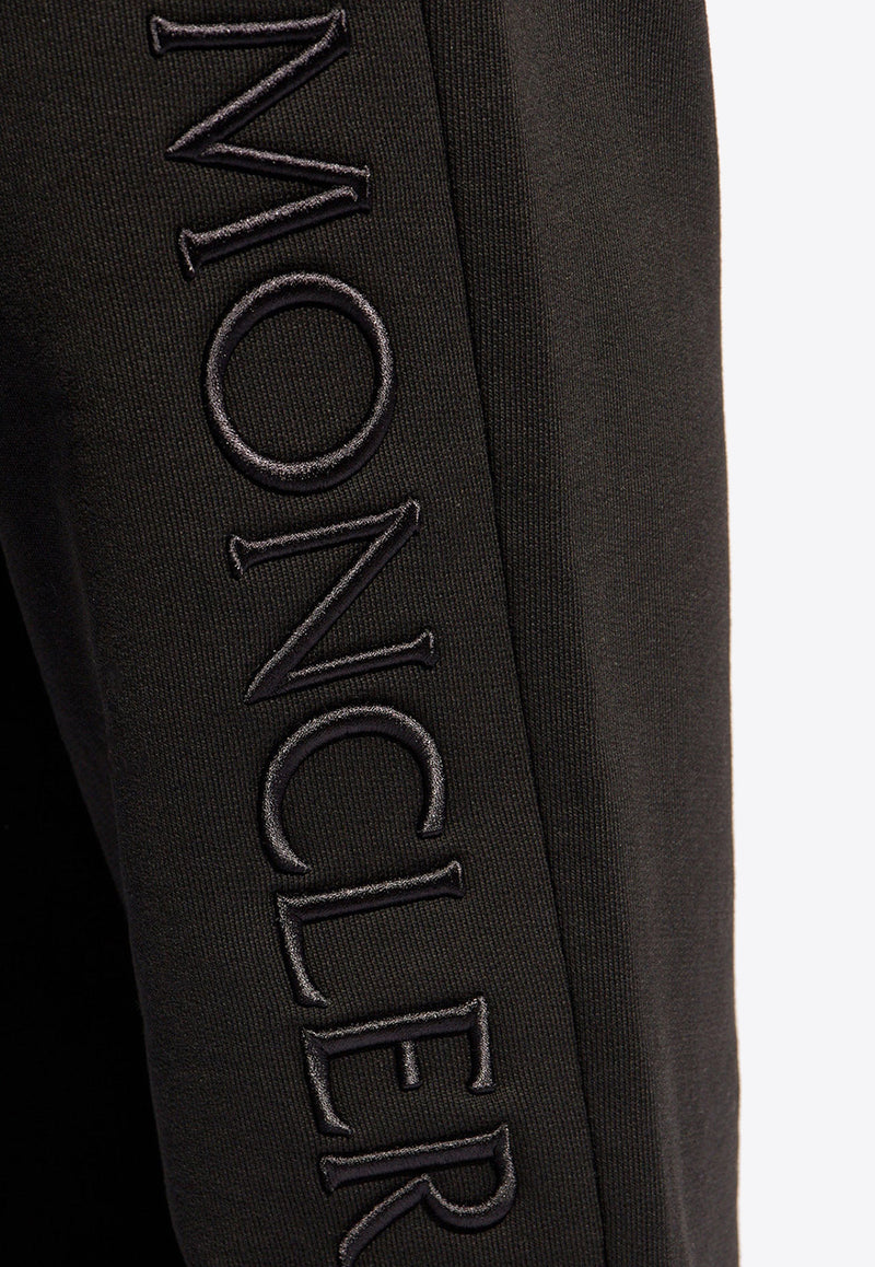 Moncler Logo Embroidered Track Pants Black J10918H00002 89ADW-999