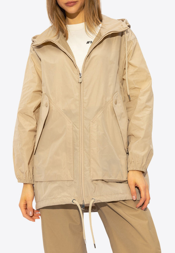 Moncler Melia Logo Windbreaker Jacket Beige J10931A00092 597JT-268