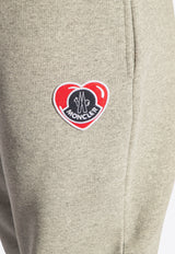 Moncler Heart Logo Patch Track Pants Gray J10918H00005 899V4-981
