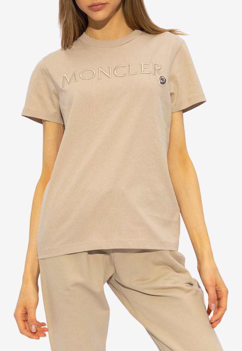 Moncler Embroidered Logo T-shirt Beige J10938C00006 829HP-20J