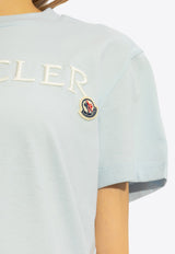 Moncler Embroidered Logo T-shirt Light Blue J10938C00006 829HP-70S